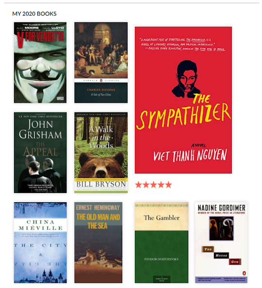 My 2020 reading: ten covers including The Sympathizer, V for Vendetta and A Tale of Two Cities
